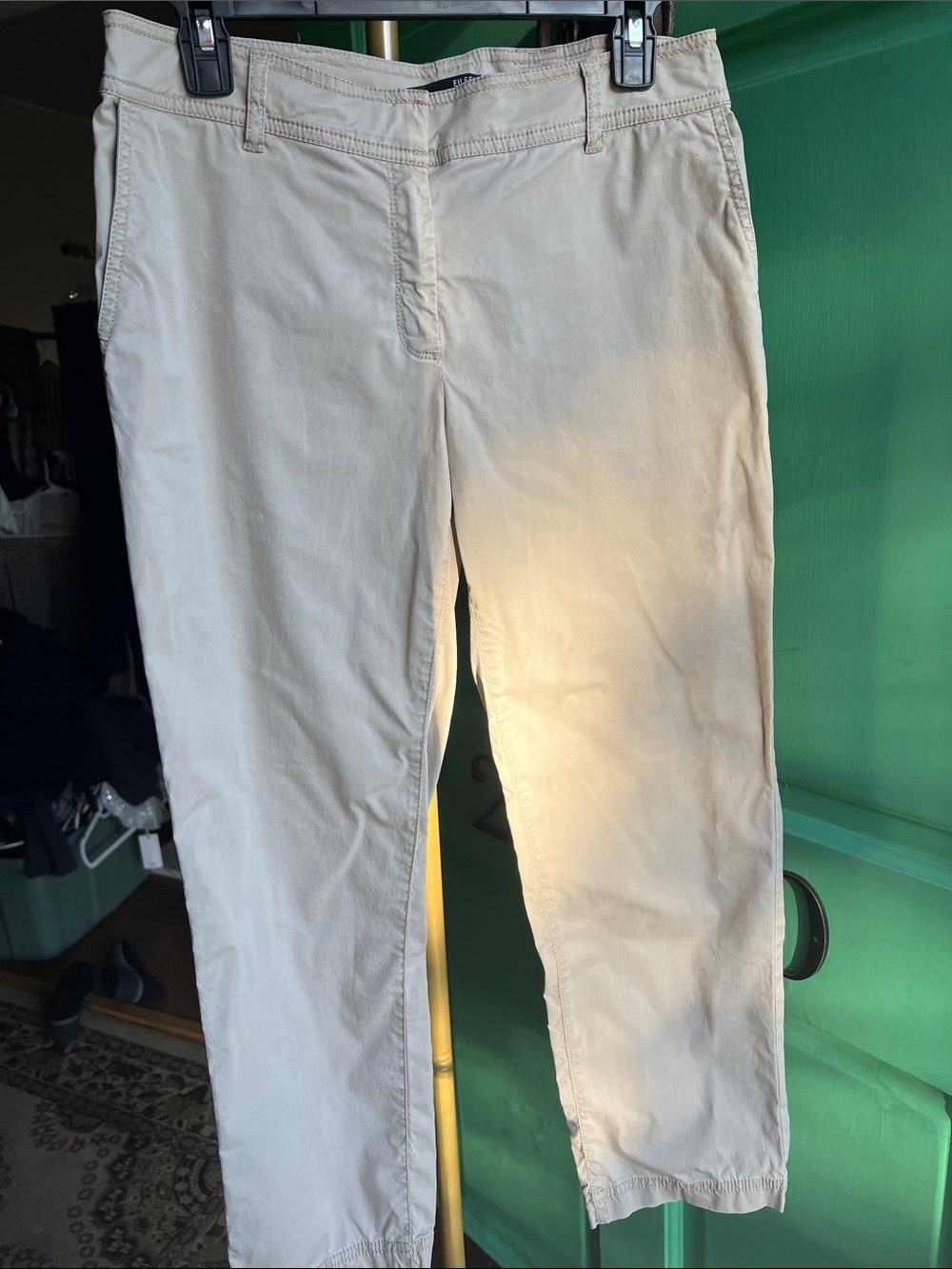 Eileen Fisher Organic Cotton Stretch Twill Chino Pants, Straight Leg, 10p